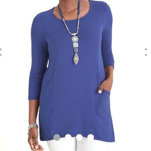 Chicos Blue Pocket Tunic NEW